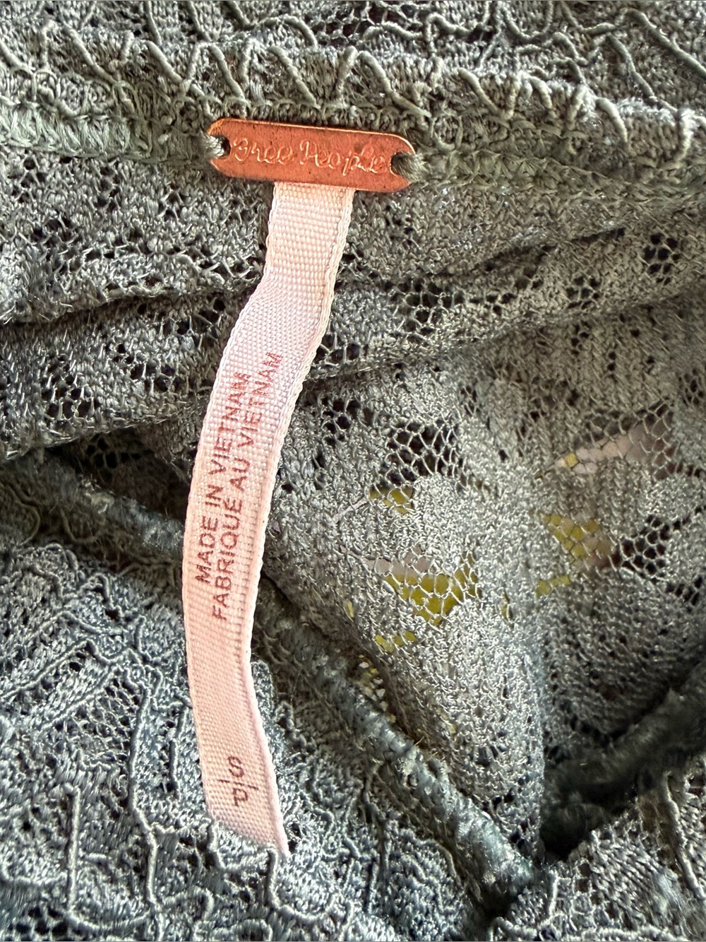 Free People Hold Me Close Green Lace Top - Picture 5 of 6